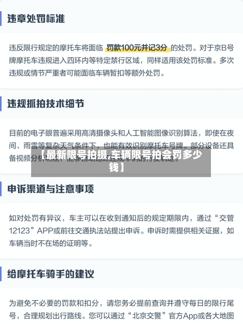 【最新限号拍摄,车辆限号拍会罚多少钱】-第3张图片