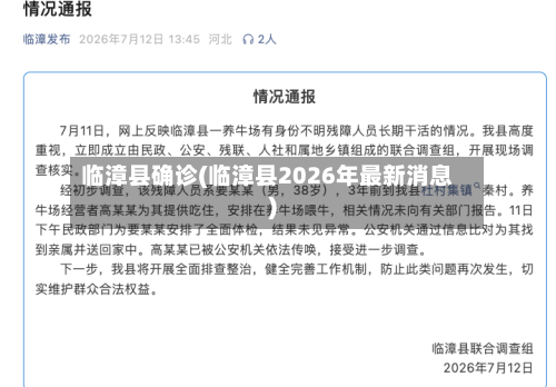 临漳县确诊(临漳县2026年最新消息)-第2张图片