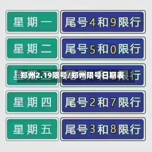 郑州2.19限号/郑州限号日期表