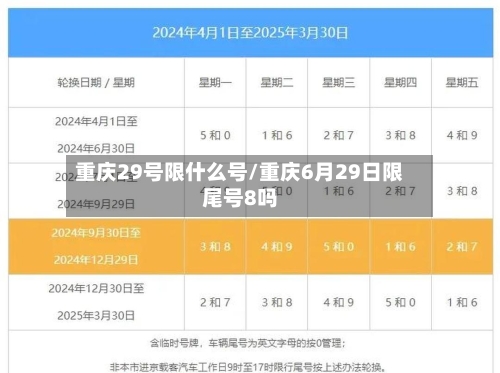 重庆29号限什么号/重庆6月29日限尾号8吗-第3张图片