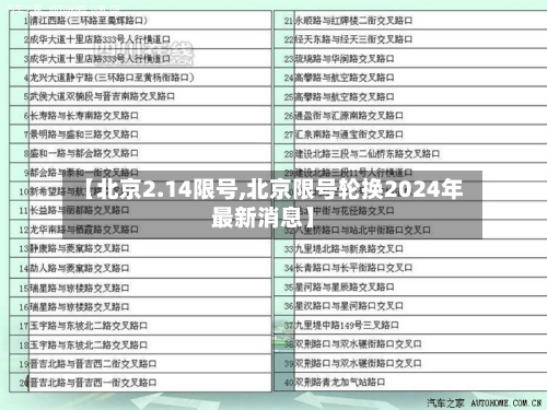 【北京2.14限号,北京限号轮换2024年最新消息】-第2张图片