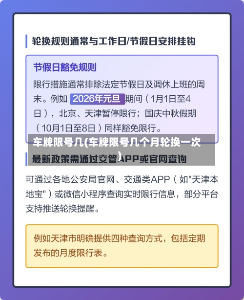 车牌限号几(车牌限号几个月轮换一次)