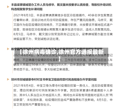 【徐州病毒确诊,徐州官方通报最新】-第3张图片