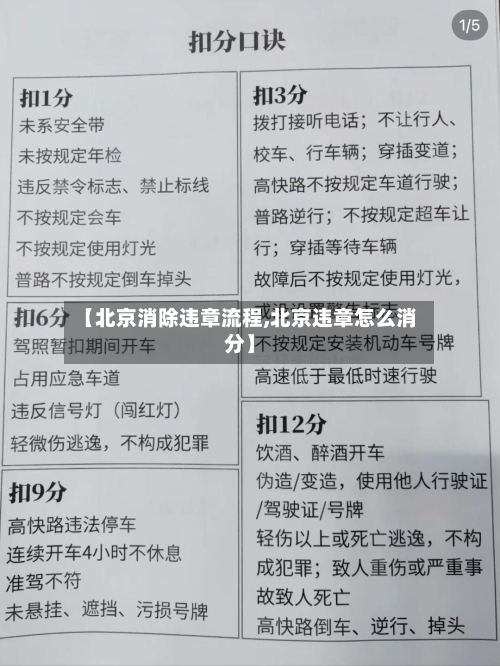 【北京消除违章流程,北京违章怎么消分】