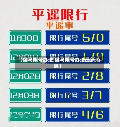 【侯马限号办法,侯马限号办法最新消息】