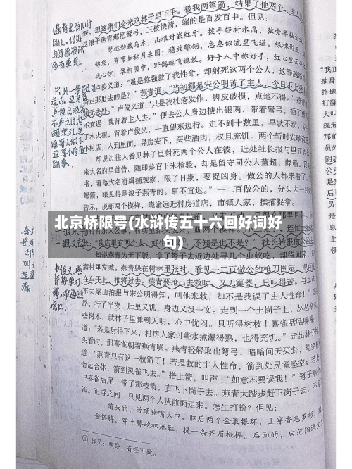 北京桥限号(水浒传五十六回好词好句)-第2张图片