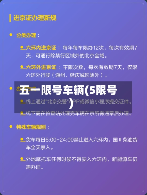 五一限号车辆(5限号)