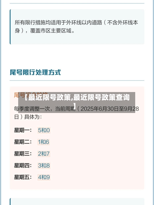 【最近限号政策,最近限号政策查询】