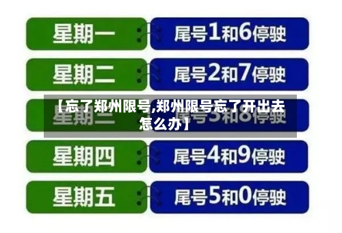 【忘了郑州限号,郑州限号忘了开出去怎么办】-第2张图片