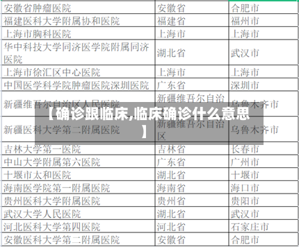 【确诊跟临床,临床确诊什么意思】-第2张图片