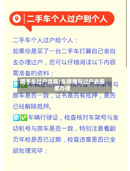 赠予车过户流程/车辆赠与过户去哪里办理