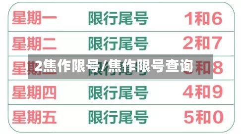 2焦作限号/焦作限号查询-第2张图片