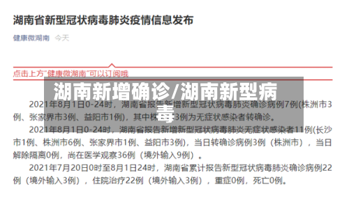 湖南新增确诊/湖南新型病毒-第2张图片