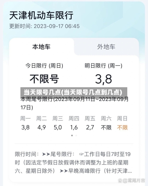 当天限号几点(当天限号几点到几点)-第2张图片