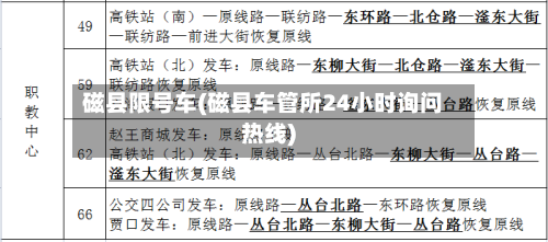 磁县限号车(磁县车管所24小时询问热线)