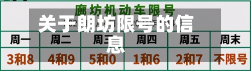 关于朗坊限号的信息