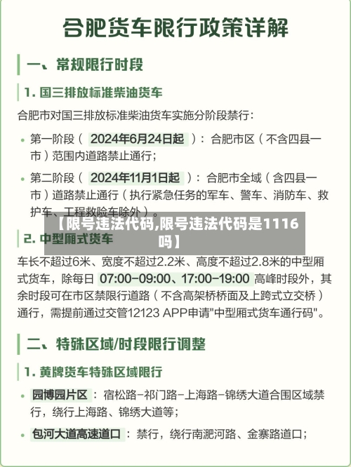 【限号违法代码,限号违法代码是1116吗】-第2张图片